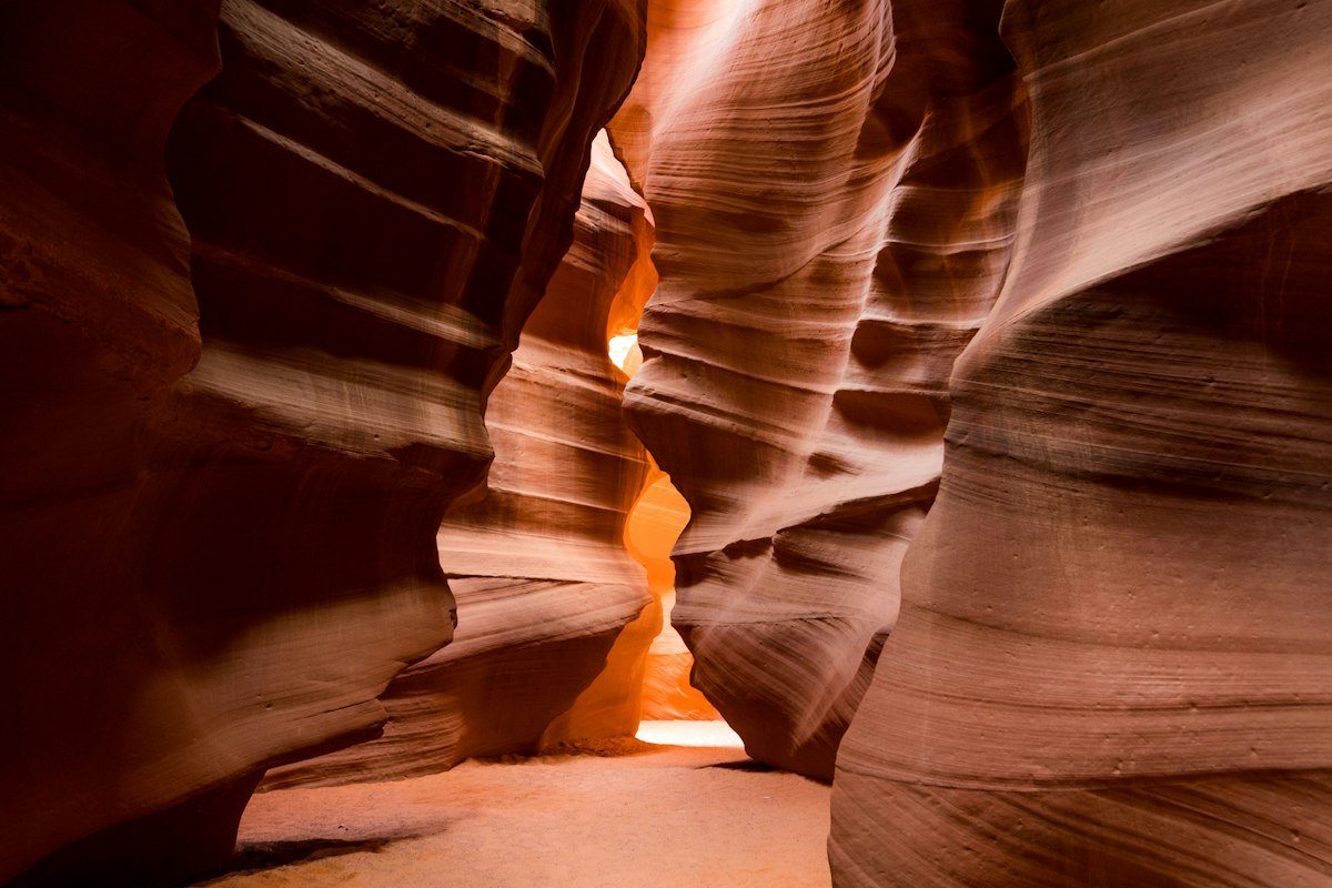 Parois de grès sculptées d’Antelope Canyon en Arizona