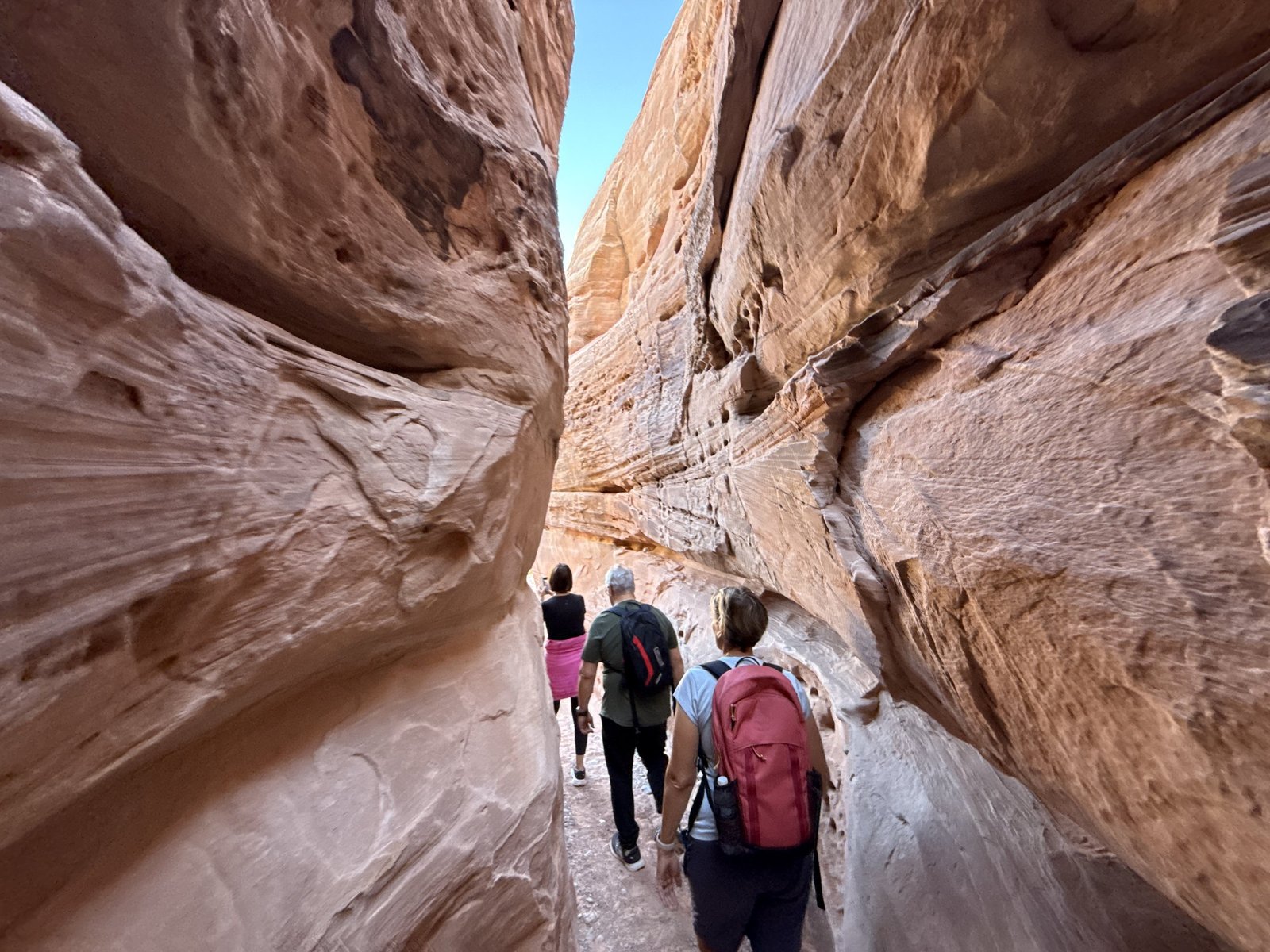 Randonnée dans un canyon étroit à Valley of Fire avec un guide francophone